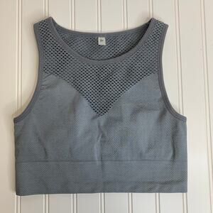 Gray Cropped Sports Bra Sz Small